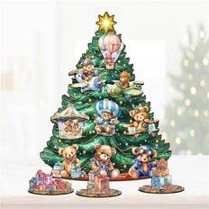 DesignoCracy Teddy Bear-Themed 11-inch Collectible Christmas tree Figurine