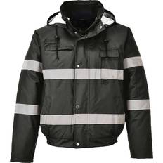 Men Work Jackets on sale Portwest Iona Lite Reflective Work Bomber Jacket Black