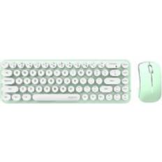 Keyboard Wireless Keyboard + Mouse Set Bean 2.4G White-Green
