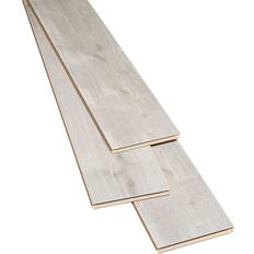 Flooring GoodHome Gladstone Grey Gloss Oak Effect Laminate Flooring Sample