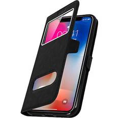 Apple iPhone XS Fundas de cartera Avizar Iphone x xs case dual window video stand black