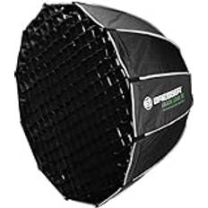 Quick Lock 90 Deep Parabolic Softbox, professionell ljusteknik för fotostudio, parabolisk softbox med bikakegaller, diffusor och Bowens-anslutning, perfekt för produkt- och