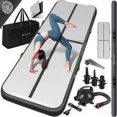 Airtracks Kesser Turnmatte Aufblasbar Airtrack Fitness-Matte Gymnastikmatte 3/4/5/6m inkl. Tragetasche & elektr. Luftpumpe Yogamatte, Tumbling Matten Trainingsmatte Sportmatte Yoga, Turn- & Fitness