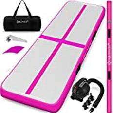 Airtracks Kesser Turnmatte Aufblasbar Airtrack Fitness-Matte Gymnastikmatte 3/4/5/6m inkl. Tragetasche & elektr. Luftpumpe Yogamatte, Tumbling Matten Trainingsmatte Sportmatte Yoga, Turn- & Fitness