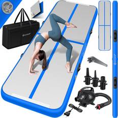 Kesser Gymnastikmatta, uppblåsbar Airtrack, fitnessmatta bärväska och elektrisk luftpump yogamatta tumbling-mattor, träningsmatta sportmatta yoga, gym och fitness, 400 x 100 x 10