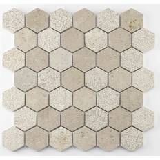 Quadratisch Mosaik KNG Mosaikfliese Marmor Hexagon sand-mix Steingröße: 0776109964 30x30cm