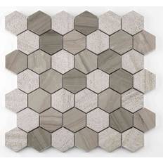 Quadratisch Mosaik KNG Mosaikfliese Marmor Hexagon taupe-mix Steingröße: 0776109959 30x30cm