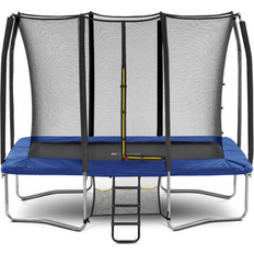 Trampolines ExacMe 10' Rectangle Backyard Trampoline w/ Safety Enclosure in Blue Wayfair Blue