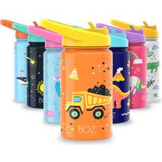 BOZ BOZ Kids Stainless Steel Insulated Water Bottle with Straw Lid, Drk Orange