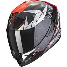 Scorpion EXO-1400 Evo Carbon Air Aranea Red, Integralhelm Schwarz/Neon-Rot