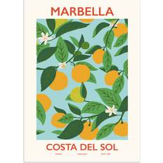 Postery Marbella Orange/green Poster