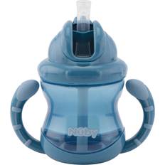 Nuby Drikkekop m. Håndtag og Sugerør 270ml Blå OneSize Kop