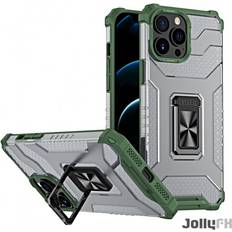 Iphone 13 pro magnetic Skal-man Crystal Ring Case armored hybrid case cover magnetic holder iPhone 13 Pro green