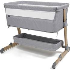 Bed Accessories Babylo Co Sleeper Crib, Grey/Wood
