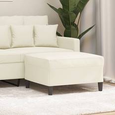 Repose-pieds vidaXL creme samt Fußhocker
