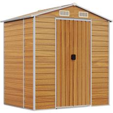 Dépendances vidaXL Abri De Jardin Marron Clair 191x130x198 cm Acier Galvanisé (Surface du bâtiment )