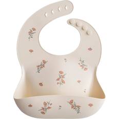 Silicone Bavoirs alimentaires Mushie Bib Silicone Pink Flowers