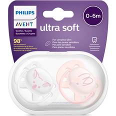 Avent Ultra Air Animals Philips 0-6M Rosa 2 Succhietti