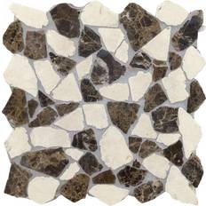 Wand Mosaik KNG Mosaikfliese Marmor Bruch braun-beige 0776106894 30x30cm