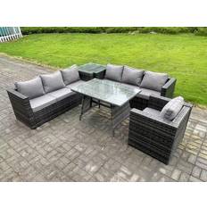 Garden & Outdoor Furniture Fimous 7 Wicker PE Patio Dining Set