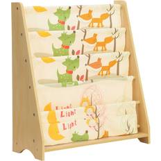 Songmics Sling Bookcase 4 Tier Fabric Book Supplies Stationery Nursery Kindergarten Animal