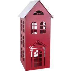 Weiß Laternen Trendline Metal House Red/White Laterne 45cm