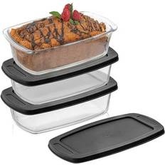 Joyjolt Glass Loaf Pans with Lids - Set Bread Tin