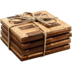 Wood Coasters Mascot Hardware Checkered Coaster 4