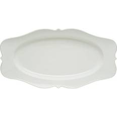 Red Vanilla Pinpoint White Oval Serving Dish