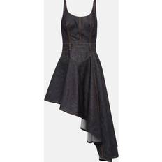 Asymmetric denim dress blue