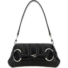 Gucci Crossbody Bags Gucci Woman Black Small Horsebit Chain Leather Shoulder Bag