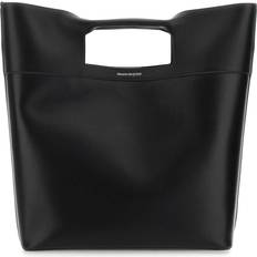 Black - Suede Totes & Shopping Bags Alexander McQueen Black The Square Bow Shopping Bag Black