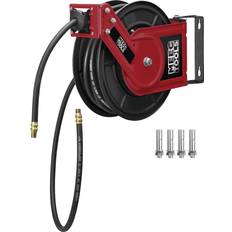 Rot Schlauchhalter-Sets Meec Tools Hose Reel for Compressed Air 15m