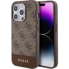 Guess iPhone 15 Pro Max Cover Bottom Stripe MagSafe Brun