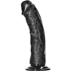 Curved Realistic Dildo with Suction Cup Black 6 Inch