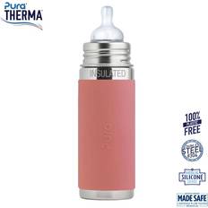 Pura isolerad nappflaska 260ml rostfritt stål rose