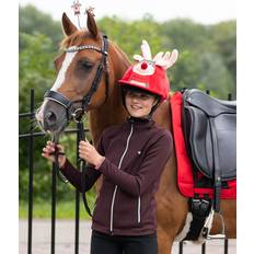 Rouge Équipement pour motards QHP Toque pour casque équitation elfe fille Noël Noir