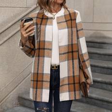 Shein Kappor & Rockar Shein Plaid Open Front Overcoat