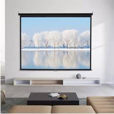 84" Manual Wall Mounted Projection Screen White One Size