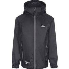 Sort Skaljakker Børnetøj Trespass Qikpac X Packable Vandtæt Jakke3 - Black/Carbon