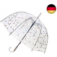 Ombrelli Smati SMARTBULLE Transparenter langer Regenschirm Glockenform; Stabil; Automatische Öffnung; Durchmesser=85cm; Transparenter Griff; Regenschirm für Frauen/Damen; Muster KUPFERPFEIFE