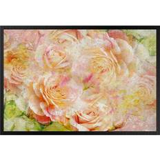 Multicolore Tappeti d'ingresso Paillasson Pastel Rose Aquarelle Rosa