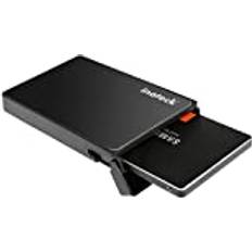 Sata usb 3 Inateck 2,5 tums USB 3.0 Hårddisk HDD Externt Hölje med USB 3.0-Kabel för 9,5 mm 7 mm 2,5-tums SATA-I, SATA-II, SATA-III, SATA HDD och SSD, verktygsfri Svart