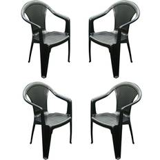 Sedie da giardino SP Maury's Kora Sedia Impilabile Da Esterno Antracite 55 x 54 x 82 cm Sedia da giardino per pranzo