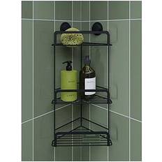 Black Shower Baskets, Caddies & Soap Shelves Croydex Stick Three Tier Corner