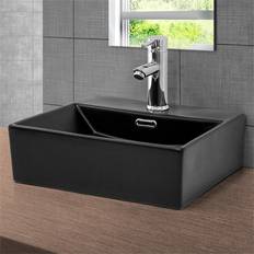 ML Design Lavabo En Céramique Noir Mat 415x365x130 mm Rectangle