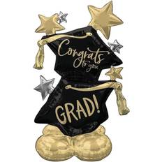 Black Foil Balloons Anagram Congrats to You Grad 51" Mylar Balloon