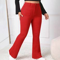 Rot Jeans Shein Plus Solid Color Denim Jeans