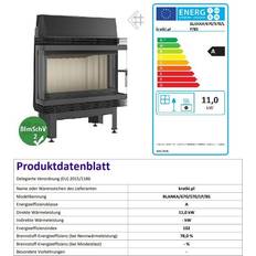 Cheminées Kratki Insert cheminée blanka 14.5KW bs 3 côtés vitrés