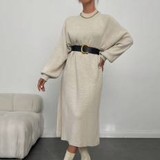 Acryl Kleider Shein Raglan Sleeve Sweater Dress Without Belt